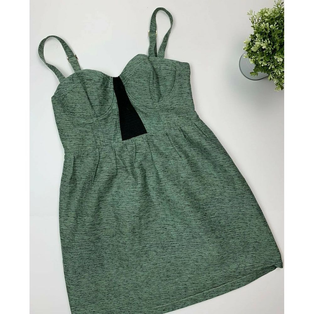 HARLYN Green Corset Detail INSET Cocktail DRESS